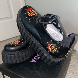 Flame Heart Creepers by Dolls Kill